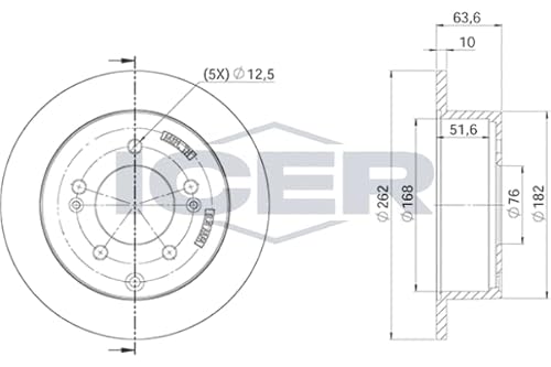 2x Bremsscheibe Kompatibel mit KIA Soul I Cerato 2009-2018 von Autoteile Gocht von ICER