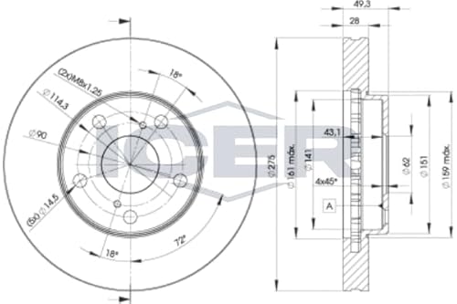 2x Bremsscheibe Kompatibel mit Lexus Toyota 1993-2002 von Autoteile Gocht von ICER