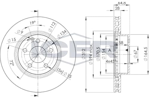 2x Bremsscheibe Kompatibel mit Mercedes CLS S211 2002-2010 von Autoteile Gocht von ICER