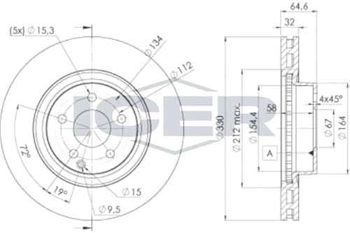 2x Bremsscheibe Kompatibel mit Mercedes CLS X204 2002-2010 von Autoteile Gocht von ICER