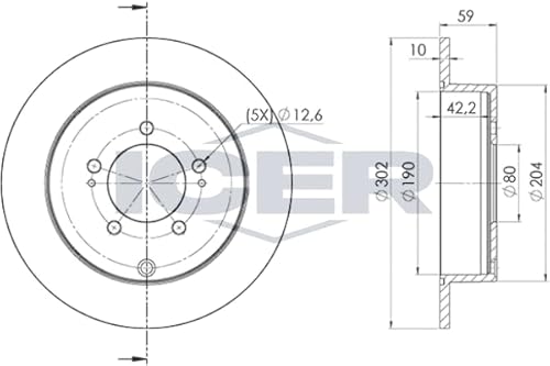 2x Bremsscheibe Kompatibel mit Peugeot Citroen 2006-> von Autoteile Gocht von ICER