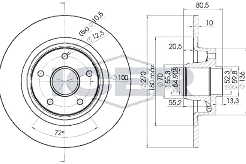 2x Bremsscheibe Kompatibel mit Renault Scenic II 2003-2009 von Autoteile Gocht von ICER