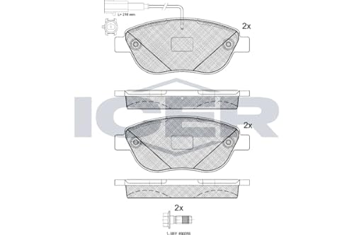 Bremsbeläge Kompatibel mit Fiat Opel Abarth Qubo 1999-> von Autoteile Gocht von ICER