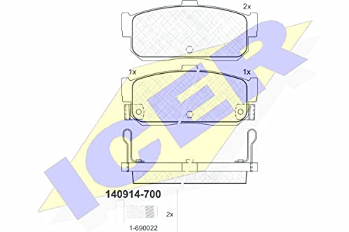 Icer Brakes 140914-700 Bremsbelagsatz, Scheibenbremse - (4-teilig) von ICER