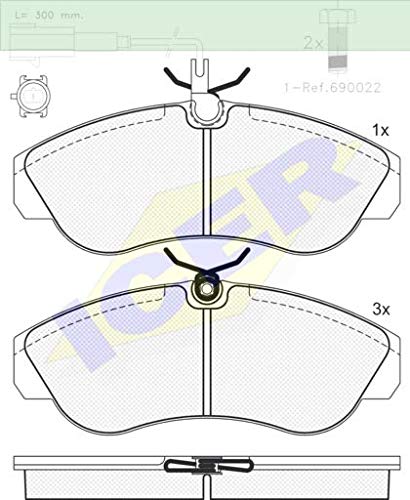 Icer Brakes 141054-203 Bremsbelagsatz, Scheibenbremse - (4-teilig) von ICER