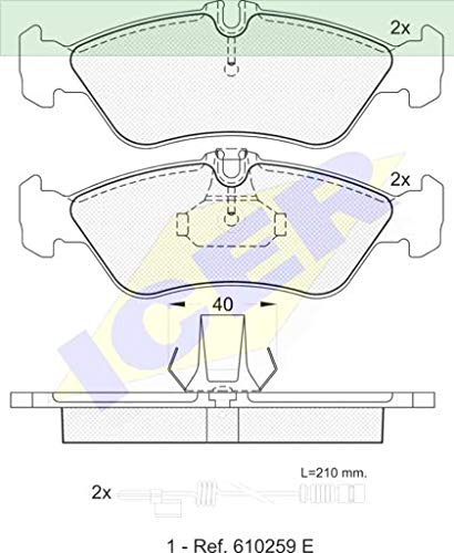 Icer Brakes 141103 Bremsbelagsatz, Scheibenbremse - (4-teilig) von ICER