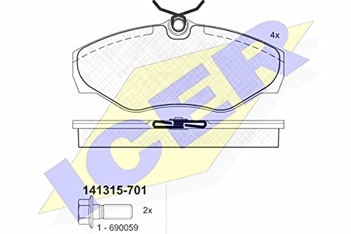 Icer Brakes 141315-701 Bremsbelagsatz, Scheibenbremse - (4-teilig) von ICER