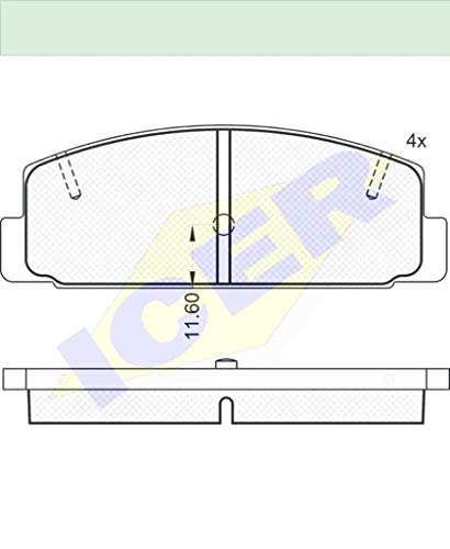 Icer Brakes 180785 Bremsbelagsatz, Scheibenbremse von ICER