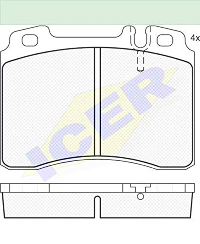 Icer Brakes 180861 Bremsbelagsatz, Scheibenbremse von ICER