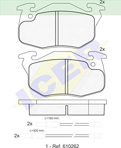 Icer Brakes 180866 Bremsbelagsatz, Scheibenbremse - (4-teilig) von ICER