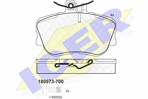 Icer Brakes 180973-700 Bremsbelagsatz, Scheibenbremse - (4-teilig) von ICER