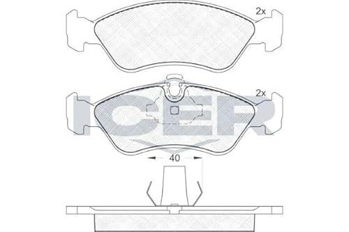 Icer Brakes 181152 Bremsbelagsatz, Scheibenbremse von ICER