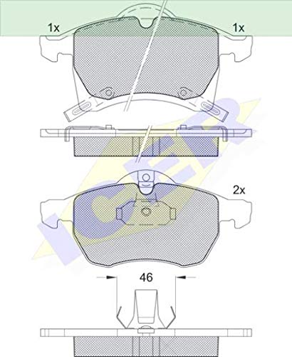 Icer Brakes 181248 Bremsbelagsatz, Scheibenbremse von ICER