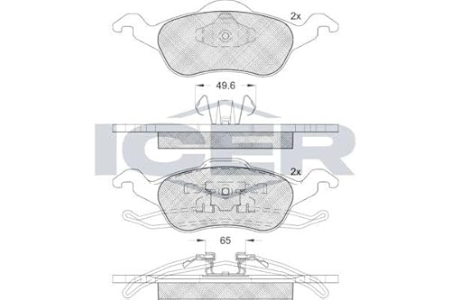 Icer Brakes 181264 Bremsbelagsatz, Scheibenbremse von ICER