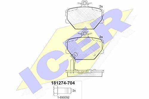 Icer Brakes 181274-704 Bremsbelagsatz, Scheibenbremse - (4-teilig) von ICER