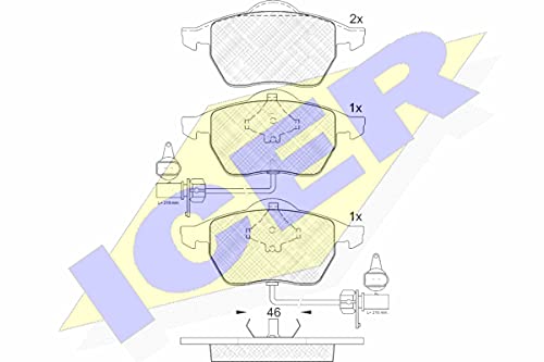 Icer Brakes 181362 Bremsbelagsatz, Scheibenbremse von ICER