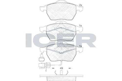 Icer Brakes 181384 Bremsbelagsatz, Scheibenbremse von ICER