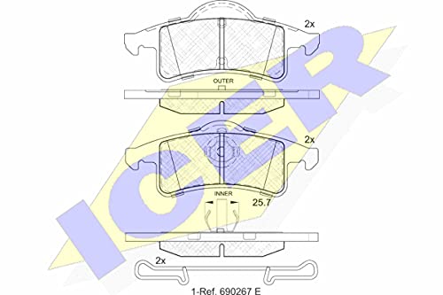 Icer Brakes 181399 Bremsbelagsatz, Scheibenbremse von ICER