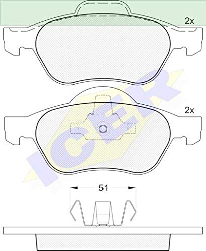 Icer Brakes 181431 Bremsbelagsatz, Scheibenbremse von ICER