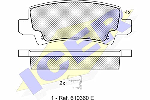 Icer Brakes 181514 Bremsbelagsatz, Scheibenbremse von ICER