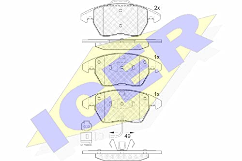 Icer Brakes 181567 Bremsbelagsatz, Scheibenbremse von ICER