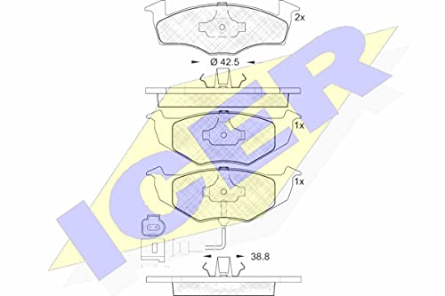 Icer Brakes 181590 Bremsbelagsatz, Scheibenbremse von ICER