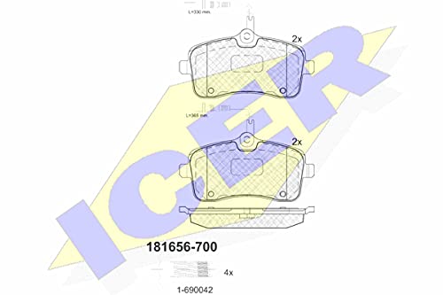 Icer Brakes 181656-700 Bremsbelagsatz, Scheibenbremse - (4-teilig) von ICER