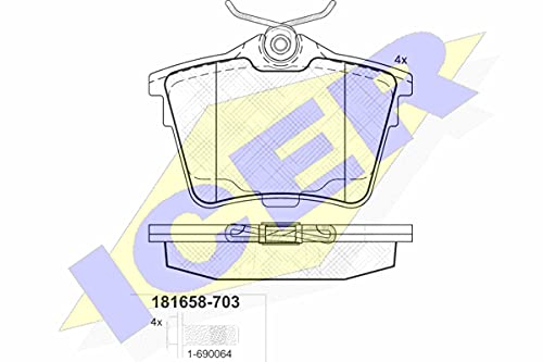 Icer Brakes 181658-703 Bremsbelagsatz, Scheibenbremse - (4-teilig) von ICER