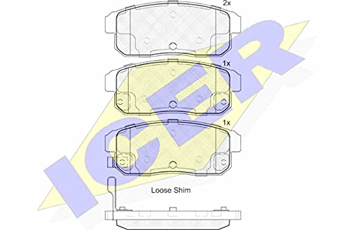 Icer Brakes 181668 Bremsbelagsatz, Scheibenbremse von ICER