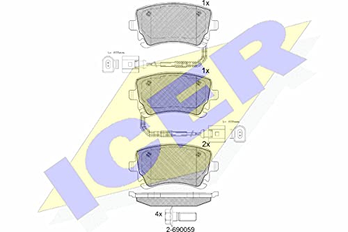 Icer Brakes 181674 Bremsbelagsatz, Scheibenbremse von ICER