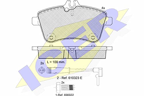 Icer Brakes 181677-700 Bremsbelagsatz, Scheibenbremse - (4-teilig) von ICER