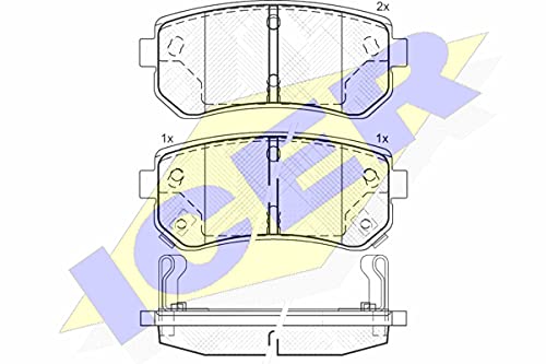 Icer Brakes 181712 Bremsbelagsatz, Scheibenbremse von ICER