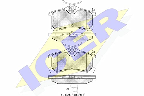 Icer Brakes 181728 Bremsbelagsatz, Scheibenbremse von ICER