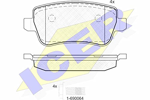 Icer Brakes 181763 Bremsbelagsatz, Scheibenbremse von ICER