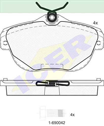 Icer Brakes 181768 Bremsbelagsatz, Scheibenbremse - (4-teilig) von ICER