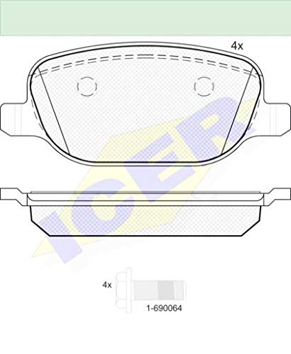 Icer Brakes 181780 Bremsbelagsatz, Scheibenbremse von ICER