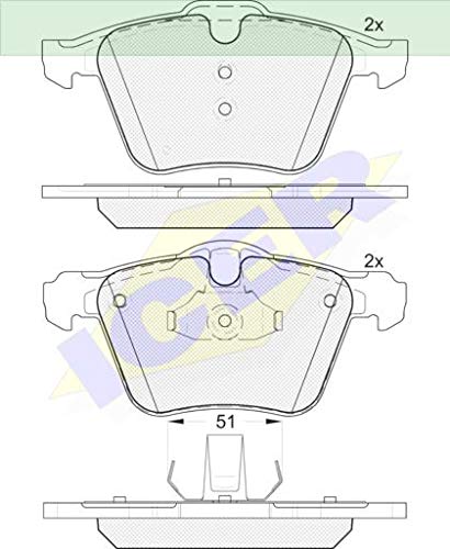 Icer Brakes 181805 Bremsbelagsatz, Scheibenbremse von ICER