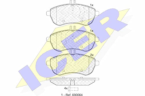 Icer Brakes 181821 Bremsbelagsatz, Scheibenbremse von ICER