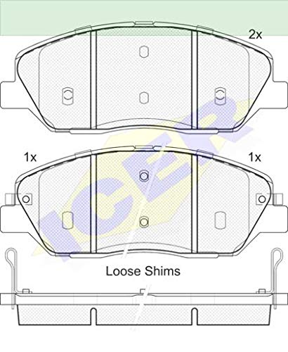 Icer Brakes 181828 Bremsbelagsatz, Scheibenbremse von ICER