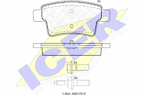 Icer Brakes 181853 Bremsbelagsatz, Scheibenbremse von ICER