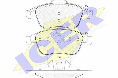 Icer Brakes 181856 Bremsbelagsatz, Scheibenbremse - (4-teilig) von ICER