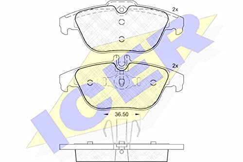 Icer Brakes 181863 Bremsbelagsatz, Scheibenbremse von ICER