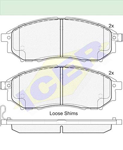 Icer Brakes 181876 Bremsbelagsatz, Scheibenbremse von ICER