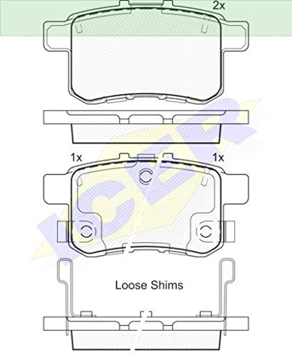 Icer Brakes 181907 Bremsbelagsatz, Scheibenbremse - (4-teilig) von ICER