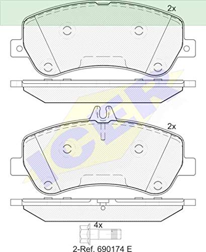 Icer Brakes 181917 Bremsbelagsatz, Scheibenbremse von ICER