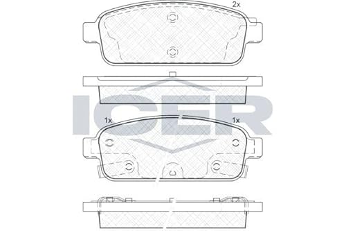 Icer Brakes 181943 Bremsbelagsatz, Scheibenbremse - (4-teilig) von ICER