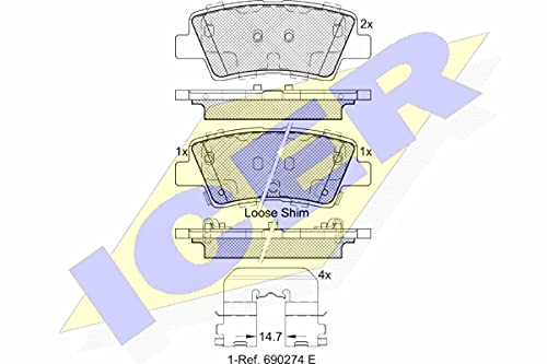 Icer Brakes 182036 Bremsbelagsatz, Scheibenbremse von ICER