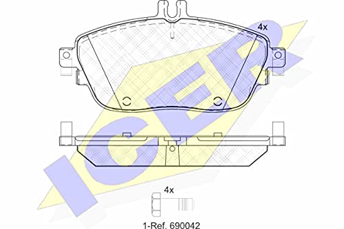 Icer Brakes 182061 Bremsbelagsatz, Scheibenbremse von ICER