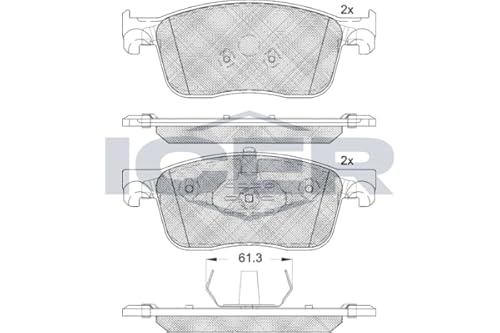 Scheibenbremse Bremsbelag Satz Kompatibel mit Fiat 2016-> von Autoteile Gocht von ICER