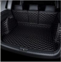 Kofferraum Ledermatte FüR Audi SQ5 2014-2017, Full Coverage Auto Kofferraum Ledermatte wasserdichte rutschfeste Schutzpolster Kofferraumwanne,A/Black von ICOBES